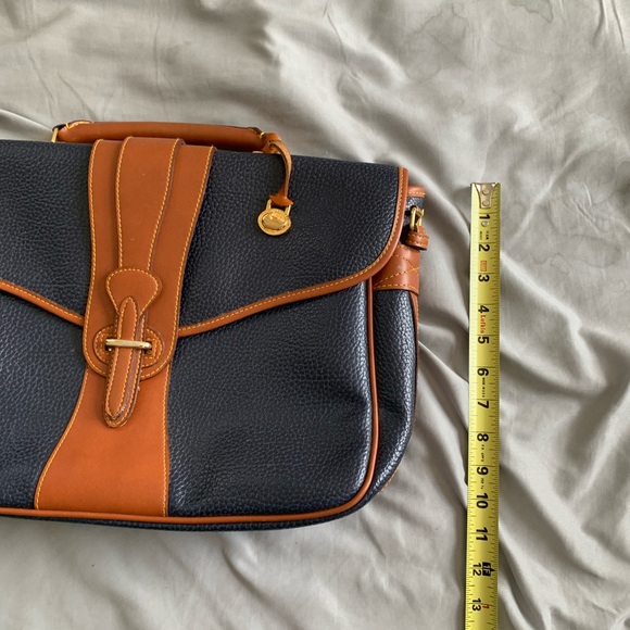 Dooney & Bourke Navy and Tan Leather Briefcase - Picture 5 of 15